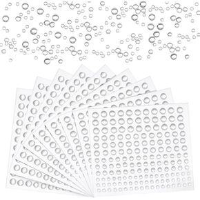 660 pcs ملصقات نهر الندى ذاتية اللصق (3/4/5/6 مم) ، محاكاة مياه الندى تسقط ملصقات المواد الاصطناعية ملصقات للحرف اليدوية DIY ، وروايات القصاصات ، وحالة الهاتف الخلوي ، والزجاج والبطاقة.