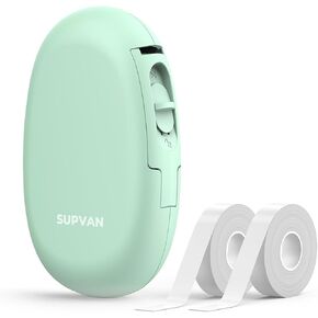 SUPVAN E10 Label Maker Green with 2 White Continuous 0.59inx19.68ft