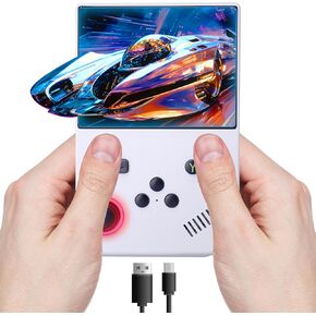 XGB36 Console Handheld Game ، 3.5 "شاشة عالية الدقة ، بطاقة ذاكرة 64 جيجابايت مع 15000+ لعبة ، 45 محاكاة ، بطارية 3500 مللي أمبير في الساعة ، دعم OTG ، عصا التحكم ثلاثية الأبعاد ، وحدة التحكم الرجعية للبالغين ، جاك سماعات الرأس المدمجة في سماعات الرأس
