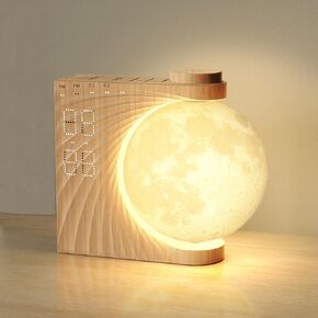 Moon Light Sunrise Alarm Clock and Sound Machine for Heavy Sleepers, Adults, Nightlight, Sleep Aid, Dual Alarms, Snooze, Wake Up Light, 10 Nature Sounds, 8 Colors, Ideal for Gift
