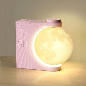 Moon Light Sunrise Alarm Clock and Sound Machine for Heavy Sleepers, Adults, Nightlight, Sleep Aid, Dual Alarms, Snooze, Wake Up Light, 10 Nature Sounds, 8 Colors, Ideal for Gift in Kuwait