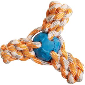 SNUGAROOZ Mini Fling N' Fun, Dog Toys for Aggressive Chewers, Strong Rubber Rope, Indestructible & Heavy-Duty Puppy Teething Chew Toys, Perfect Funny Gifts, (4 Inches - Assorted Colors)