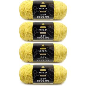 arteza acrylic yarn للكروشيه والحياكة ، 4 skeins ، 359 ياردة لكل منهما ، بنطلون جينز A505 ، خيوط الصوفية الناعمة لمشاريع DIY ، Amigurumi ، البطانيات والمزيد