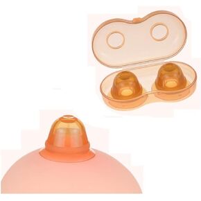 Gajoin Nipple Sucker Corrector for Inverted, Nipple Puller or Extender,Latch Assist Nipple Enhancer Suckers with Dustproof Case for Woman Mother Breast Feeding Breast Feeding Brown Color