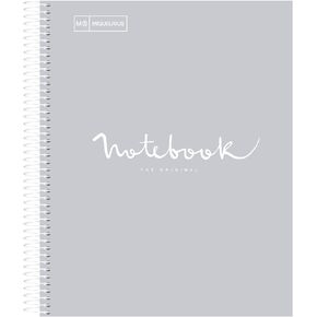 Miquel Rius M Emotions 1 Sprial Subject Notebook, Lined 11" x 8.5", 80 Sheets Heavy Weight White Paper, 3 Hole Punched, Micro-Perforated, Gray Board Cover