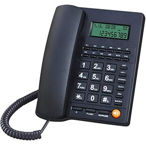 هاتف Landline Corded مع معرف المتصل المزدوج ، وسطوع LCD قابل للتعديل ، و 16 نغمات ، وميزات إنذار ومكافحة للسرقة ، مثالية للمنزل/المكتب/الفندق