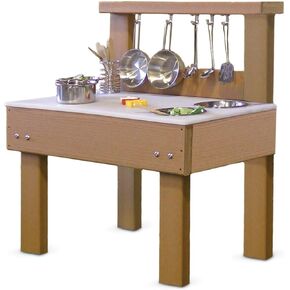 Kids' Station Indoor/Outdoor Toddler MUD Kitchen with Utensils