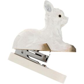 Alpaca Mini Stapler - Cute Wooden Animal Stapler for Office, School, Home - Decorative Desk Accessory, Small Handheld Stapler, White, 3.85 X 3.34 X 1.18 Inches