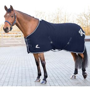 HORZE Millau Wool Blanket - Dark Blue - 78 in