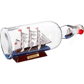 Hampton Nautical HMS Bounty Model Ship in a Glass Bottle, 11"