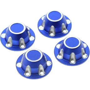 Aluminium Wheel Center Hub Lock Cap Dust-Proof Cover Replacement for 1/6 RC Crawler SCX6 AXI05000T1 (Blue)