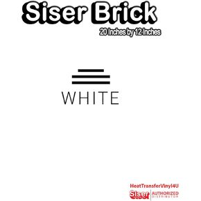 SISER BRICK 600 TRANDING VINYL ، 19.6 "× 1 قدمًا (أبيض - HEX #EFF0F1) - متوافق مع SISER ROMEO/JULIET وغيرها