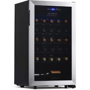 Newair 51 Bottle Wine Cooler Refrigerator | Shadow Series | Freestanding Mirrored Wine and Beverage Fridge with Double-Layer Tempered Glass Door & Compressor Cooling For Reds, Whites, & Sparkling Wine