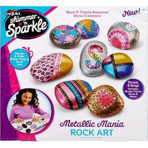 Shimmer 'n Sparkle Mania Mania Rock Art Diy Painting Rock Craft Kit للأعمار 6 وما فوق