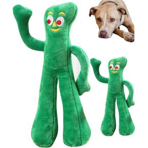 Plush Filled Dog Toy Squeaky, Soft Pet Toys for Dogs and Cats, Green, 20 cm (7.9 inches), Set of 2