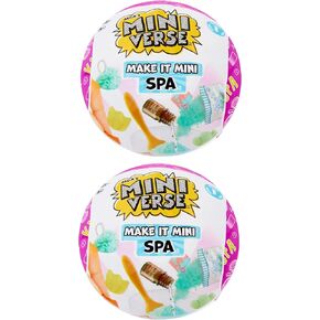 Miniverse Mga Miniverse Make It Mini Spa (2 Pack) ، Mini Tabledles ، Mystery Blind Packaging ، DIY ، Works حقًا ، منتجات سبا حقيقية ، جامعي ، 8+