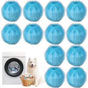 12 PCS Pet Hair Remover for Laundry, Reusable Dog Hair Remover for Laundry, Laundry Pet Hair Catcher for Clothes, Bedding, That Won’t Damage Your Clothes