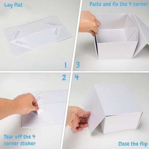 Schliersee 8x8x8 Gift Box with Lids Magnetic Closure Set of 4, Black Square Gift Wrap Boxes for Wedding, Birthday in Kuwait