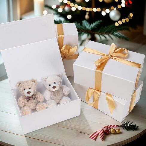 Schliersee 8x8x8 Gift Box with Lids Magnetic Closure Set of 4, Black Square Gift Wrap Boxes for Wedding, Birthday in Kuwait