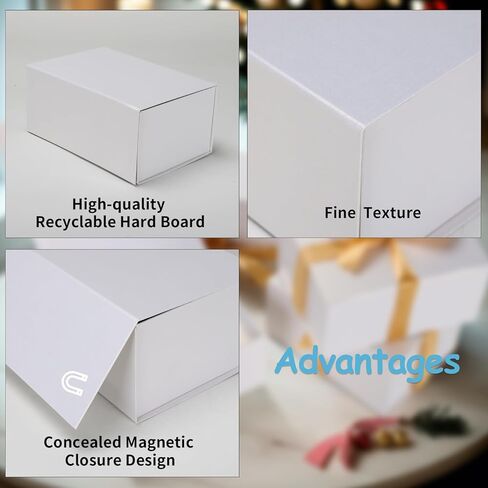 Schliersee 8x8x8 Gift Box with Lids Magnetic Closure Set of 4, Black Square Gift Wrap Boxes for Wedding, Birthday in Kuwait