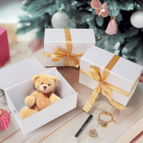 Schliersee 8x8x8 Gift Box with Lids Magnetic Closure Set of 4, Black Square Gift Wrap Boxes for Wedding, Birthday in Kuwait