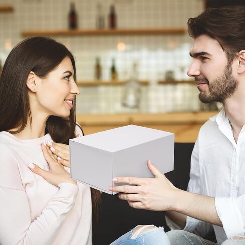 Schliersee 8x8x8 Gift Box with Lids Magnetic Closure Set of 4, Black Square Gift Wrap Boxes for Wedding, Birthday in Kuwait