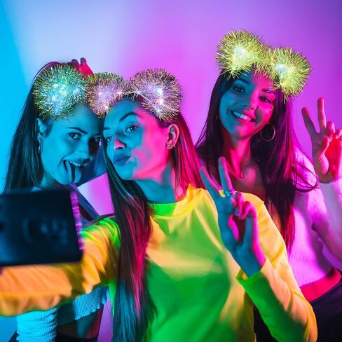 Juexica 16 Pieces Light up Cat Ears Headband with Color Change Light up Headband LED Cat Headband Rave Hair Accessories for Women in Kuwait