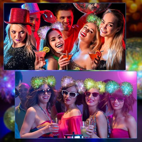 Juexica 16 Pieces Light up Cat Ears Headband with Color Change Light up Headband LED Cat Headband Rave Hair Accessories for Women in Kuwait