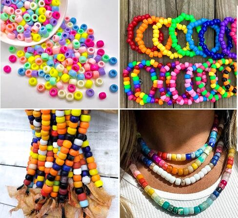 Wavlakth 1510 قطعة من خرز الشعر بلون الحلوى للفتيات طقم ضفائر مع خيوط مطاطية مرنة، نجمة أكريليك على شكل قلب ميكي حبة ماوس رأس باستيل لطيف كاندي لأساور الشعر وصناعة المجوهرات in Kuwait