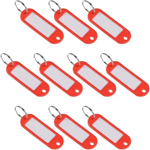 uxcell Plastic Key Tags with Split Ring Keychain ID Luggage Label Window 60x21mm, Black 10Pcs in Kuwait