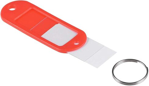 uxcell Plastic Key Tags with Split Ring Keychain ID Luggage Label Window 60x21mm, Black 10Pcs in Kuwait