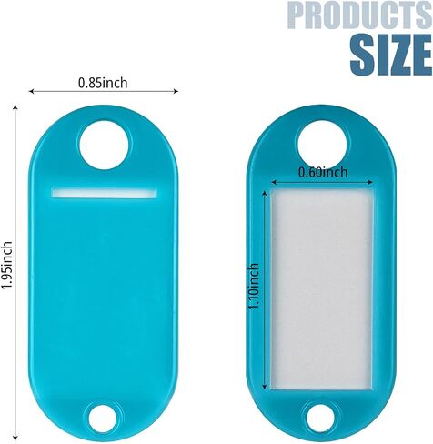 20 PCS Key Tags ، 10 لون متنوع من علامات المفاتيح مع حلقة ، علامات معرفات العناصر مع ملصقات ورقية فارغة (20) in Kuwait