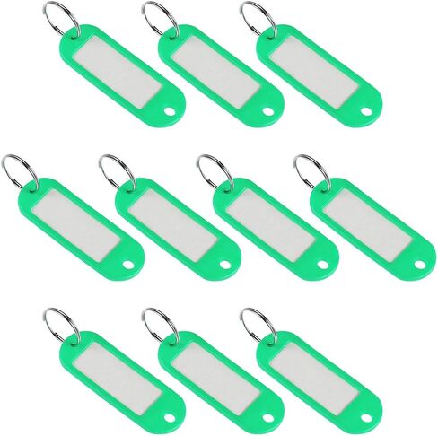 uxcell Plastic Key Tags with Split Ring Keychain ID Luggage Label Window 60x21mm, Black 10Pcs in Kuwait