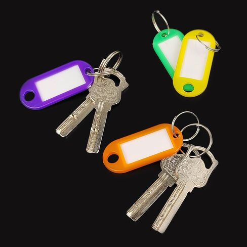20 PCS Key Tags ، 10 لون متنوع من علامات المفاتيح مع حلقة ، علامات معرفات العناصر مع ملصقات ورقية فارغة (20) in Kuwait