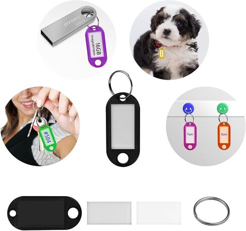 20 PCS Key Tags ، 10 لون متنوع من علامات المفاتيح مع حلقة ، علامات معرفات العناصر مع ملصقات ورقية فارغة (20) in Kuwait
