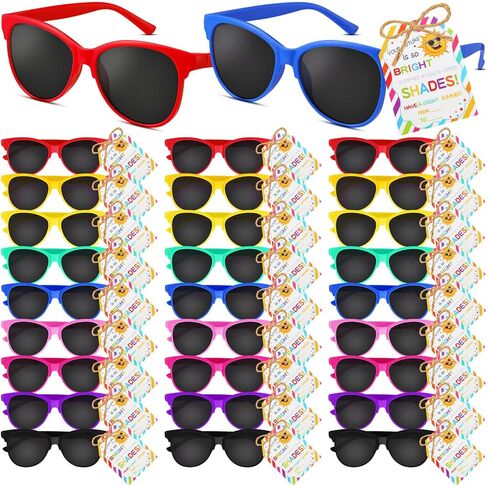 Kathfly 24 Pack End of the Year Student Gifts Preschool Kindergarten Graduation Gifts Kids Neon Sunglasses with Blessing Card in Saudi Arabia