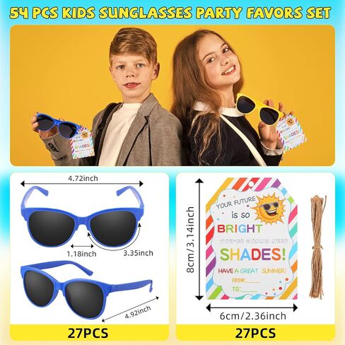 Kathfly 24 Pack End of the Year Student Gifts Preschool Kindergarten Graduation Gifts Kids Neon Sunglasses with Blessing Card in Saudi Arabia