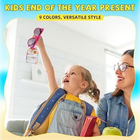 Kathfly 24 Pack End of the Year Student Gifts Preschool Kindergarten Graduation Gifts Kids Neon Sunglasses with Blessing Card in Saudi Arabia