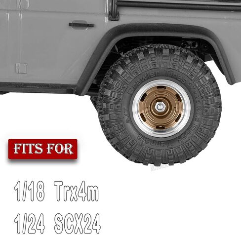 RC 1.0 بوصة Beadlock Aluminium Aluminium Wheels Rim Rim for 1/24 1/18 AXIAL SCX24 TRX4M RC CRAWLER CAR.4PCS （البرونز) in Kuwait
