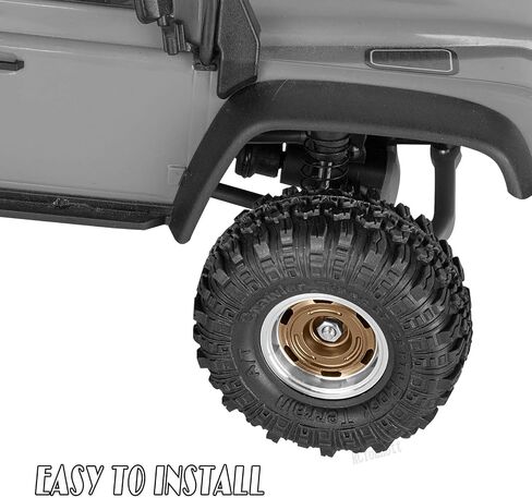 RC 1.0 بوصة Beadlock Aluminium Aluminium Wheels Rim Rim for 1/24 1/18 AXIAL SCX24 TRX4M RC CRAWLER CAR.4PCS （البرونز) in Kuwait