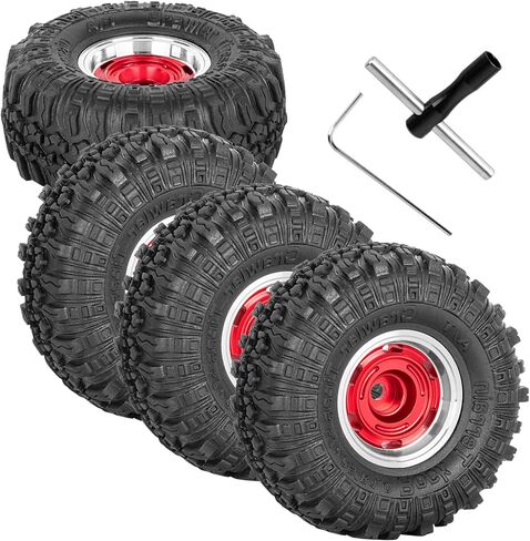 RC 1.0 بوصة Beadlock Aluminium Aluminium Wheels Rim Rim for 1/24 1/18 AXIAL SCX24 TRX4M RC CRAWLER CAR.4PCS （البرونز) in Kuwait