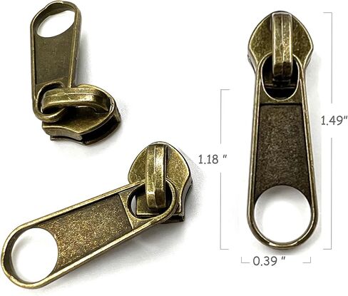 YIEN-SmallBB Metallic Nylon Coil Zippers #5 10 Yards Sewing Zippers Bulk DIY Zipper by The Yard Bulk with 20PCS Zipper Slider for DIY Sewing (Anti-Brass Teeth Black Tape) in Kuwait