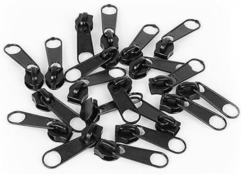 YIEN-SmallBB Metallic Nylon Coil Zippers #5 10 Yards Sewing Zippers Bulk DIY Zipper by The Yard Bulk with 20PCS Zipper Slider for DIY Sewing (Anti-Brass Teeth Black Tape) in Kuwait