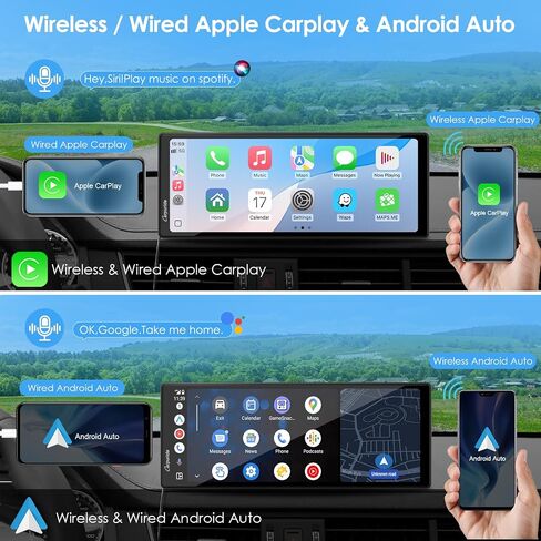 Carpuride W603D Motorcycle GPS Carplay Screen, Wireless CarPlay & Android Auto for Moto, with HD 1080P Dual Cameras, Remote Control，6.3" Waterproof Touchscreen, BT Trans, Loop Recording, Navigation in Saudi Arabia