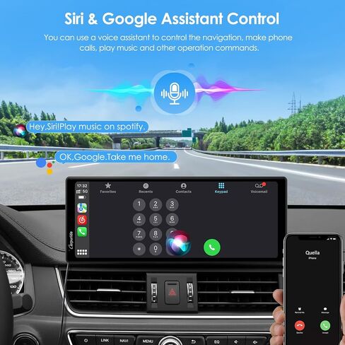 Carpuride W603D Motorcycle GPS Carplay Screen, Wireless CarPlay & Android Auto for Moto, with HD 1080P Dual Cameras, Remote Control，6.3" Waterproof Touchscreen, BT Trans, Loop Recording, Navigation in Saudi Arabia