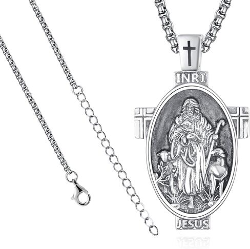 Jesus Necklace for Men 925 Sterling Silver Jesus Pendant Mens Christian Necklace Jewelry Gifts in Saudi Arabia