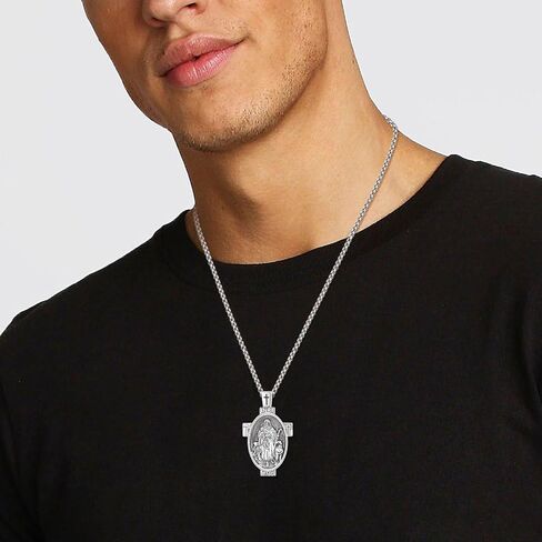 Jesus Necklace for Men 925 Sterling Silver Jesus Pendant Mens Christian Necklace Jewelry Gifts in Saudi Arabia
