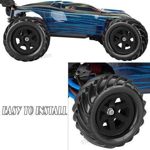 RC Wheels and Tires Set for 1/12 1/14 1/16 E-REVO MJXRC 16208 16209 16210 Off Road Monster TruckTRX E-REVO Summit HPI SAVAGEGT-2XS REDCAT Volcano-16,Rc Tires with Foam Inserts,Black in Kuwait