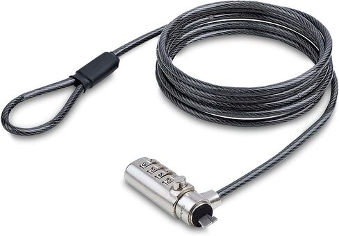 StarTech.com Slim Lock Noble Wedge Slot Compatible, 6.6ft (2m) Locking Cable, Desk Anti-Theft Security for Laptop/Notebook in Saudi Arabia