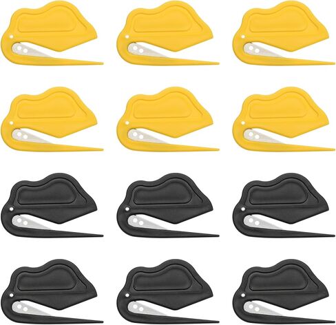 PATIKIL Letter Opener Envelope Slitter, 12Pcs Mail Slitter Safe Mail Opener for Women Paper Postal Package Home Office, Black/Yellow in Saudi Arabia